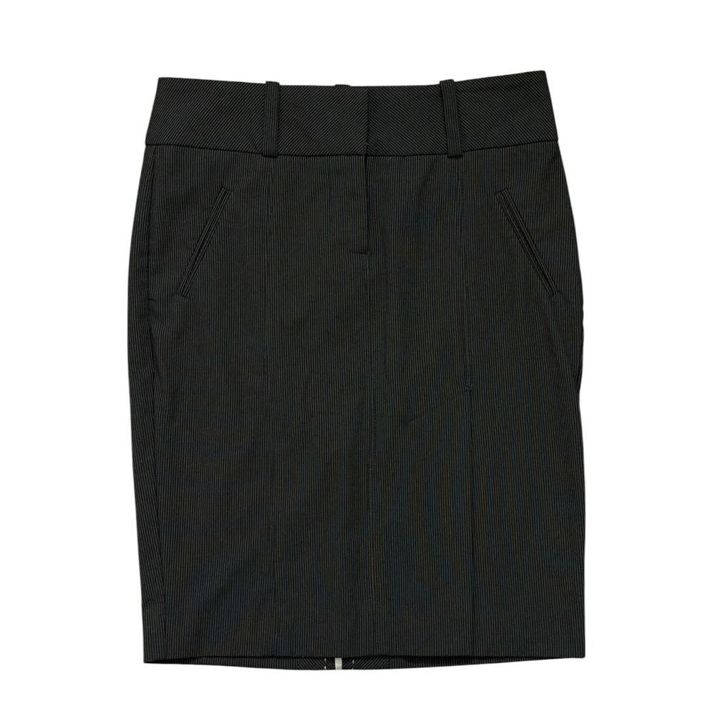 Bebe Vintage Y2K Office Siren Black Pinstripe Pencil Skirt Chic SZ 2 Made in USA